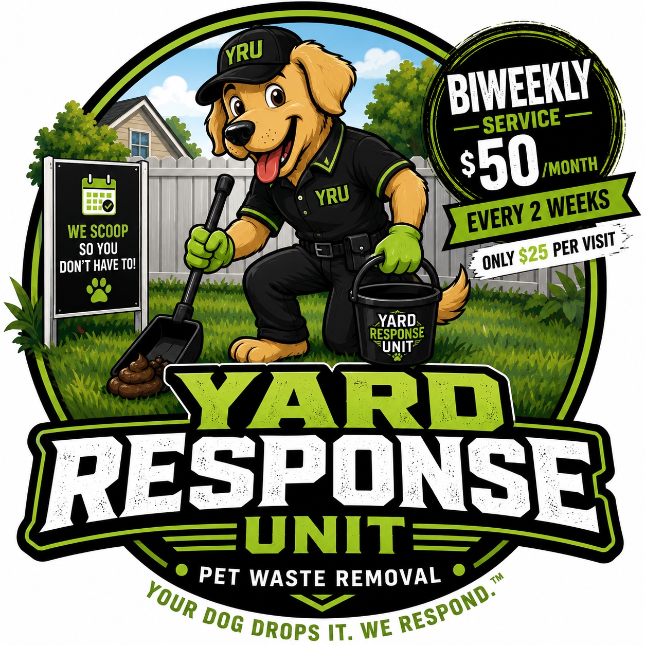 Biweekly pet waste removal service