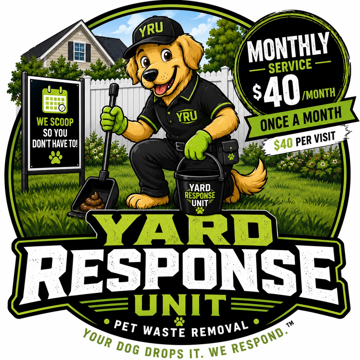 Monthly pet waste removal service