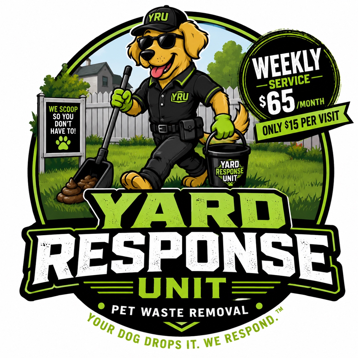 Weekly pet waste removal service